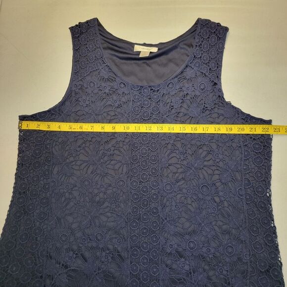 Cj Banks Elegant Navy Lace Sleeveless Top Blouse Women's Plus Size 2X - Picture 9 of 10